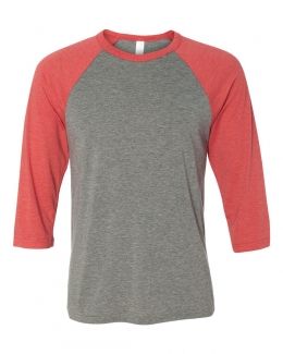 BELLA + CANVAS-Unisex Three-Quarter Sleeve Baseball Tee-3200